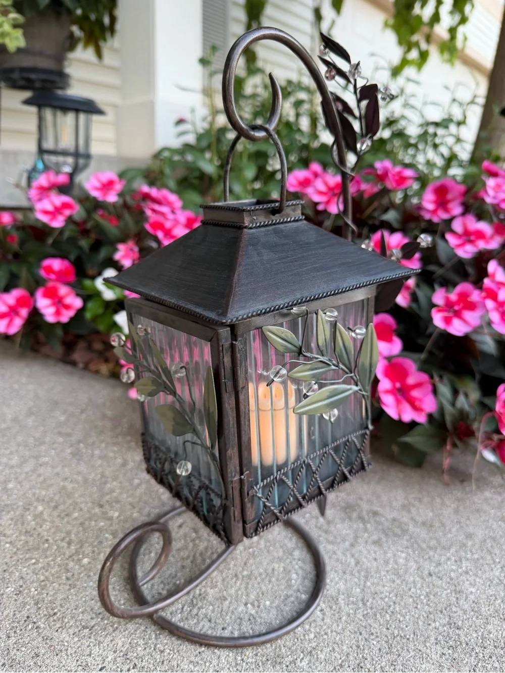 Vintage PartyLite Metal Ivy Leaf Candle Lantern